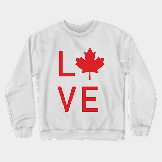 Canada Love Design with Canadian Maple Leaf -red Crewneck Sweatshirt by QualiTshirt